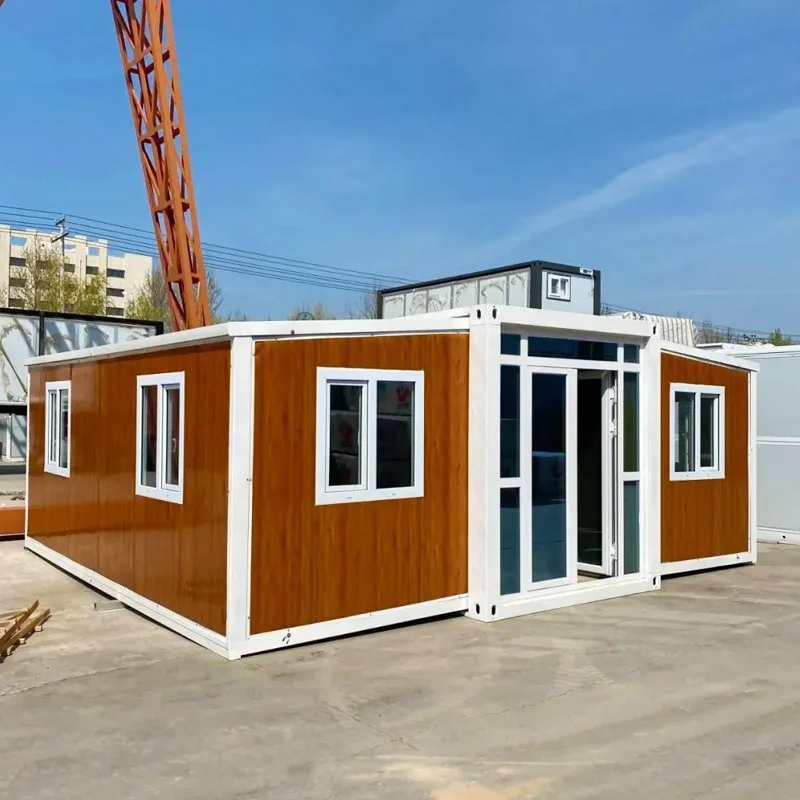 Expandable Steel Sandwich Panel Double-Wing Foldable Container House Modular Luxury Modern Prefab Tiny Mobile Bedroom Dining