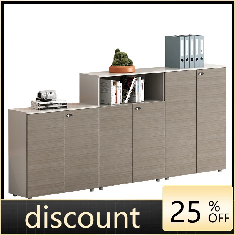 LMM wooden low cabinet with lock office partition sundries storage cabinet