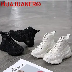 Short boots for women, shiny rhinestones, thick sole, boots, shoes, fall, winter, 2023 8 Main Sales Bota Brightness - №7