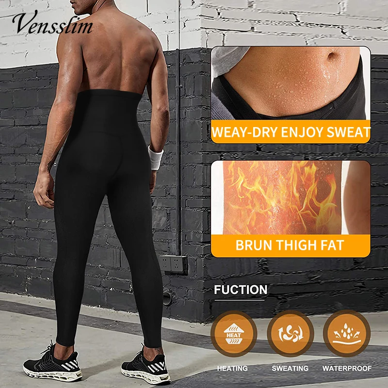 Men Body Shaper Thermo Sauna Pants Sweat Waist Trainer Leggings Slimming Weight Loss Workout Gym Compression Shorts Shapewear