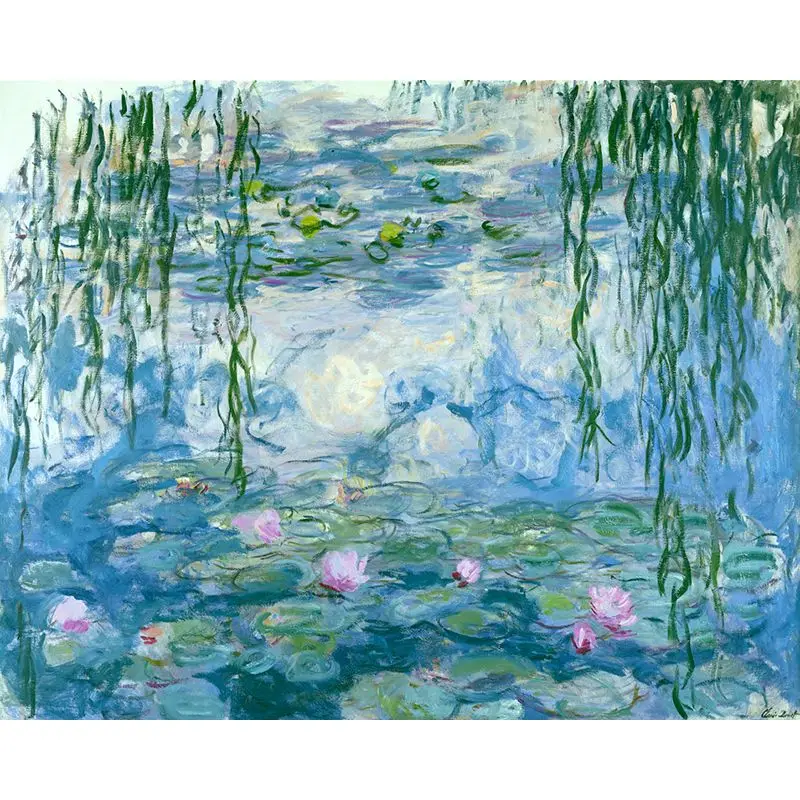 DIY Coloring by Numbers Claude Monet\'s Paintings Kinds of Water Lilies Impression Lotus Pictures Paints by Numbers Colors Gifts