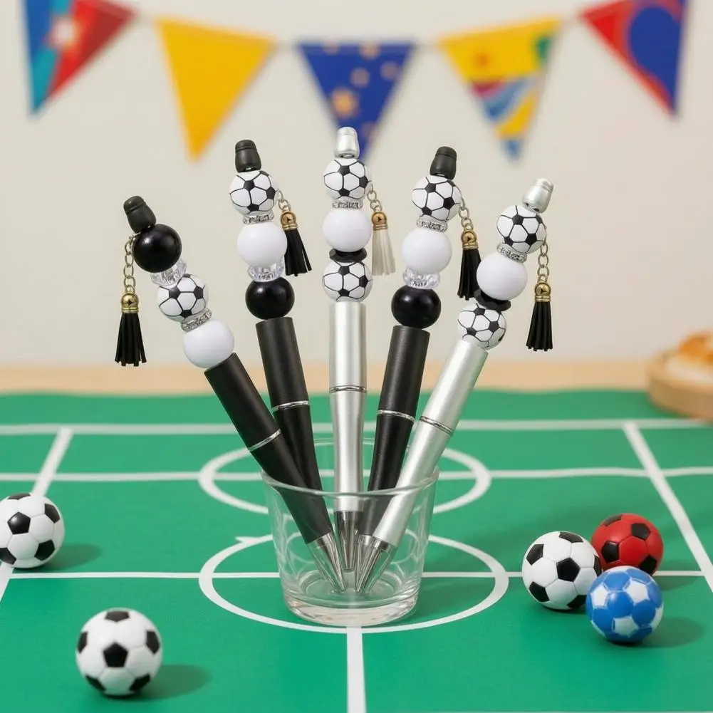Beaded Ballpoint Pen Kit with Sports Beads DIY Craft Kit Creative Writing Stationery for Football Fans Kids And Students
