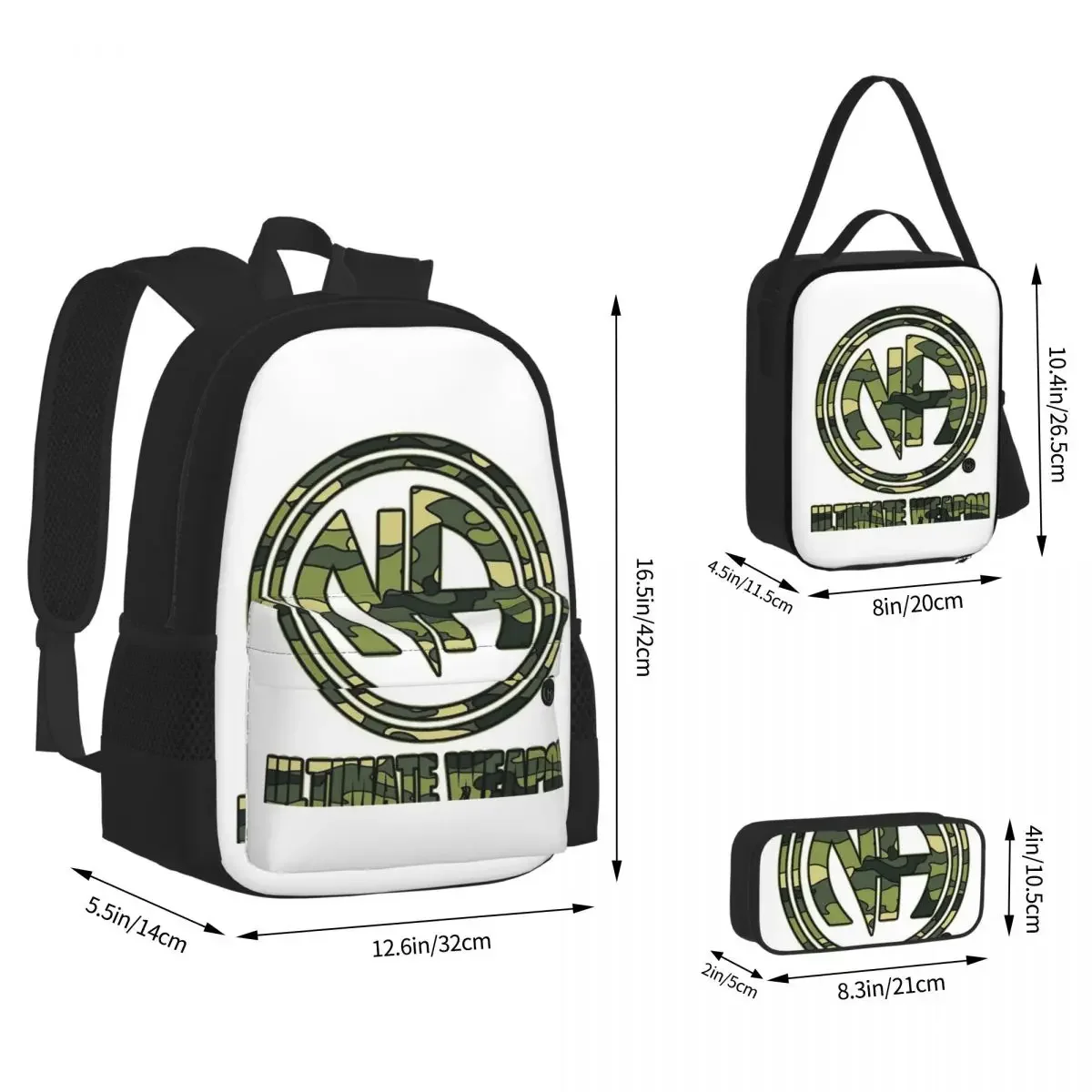 NA - Narcotics Anonymous Backpacks Boy Girl Bookbag Students School Bags Cartoon Kids Rucksack Lunch Bag Pen Bag Three-Piece Set