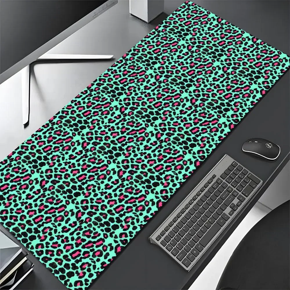 Tiger leopard mouse pad xxxl non-slip wear-resistant rubber bottom with stitched edge keyboard mad suitable for office 400x900mm