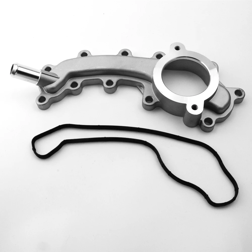 Carcaça de Termostato de Alumínio 5184653AF Saída de Água do Líquido Refrigerante compatível com Jeep Grand Cherokee Chrysler Dodge 11-21 5184653AD 5184653AE