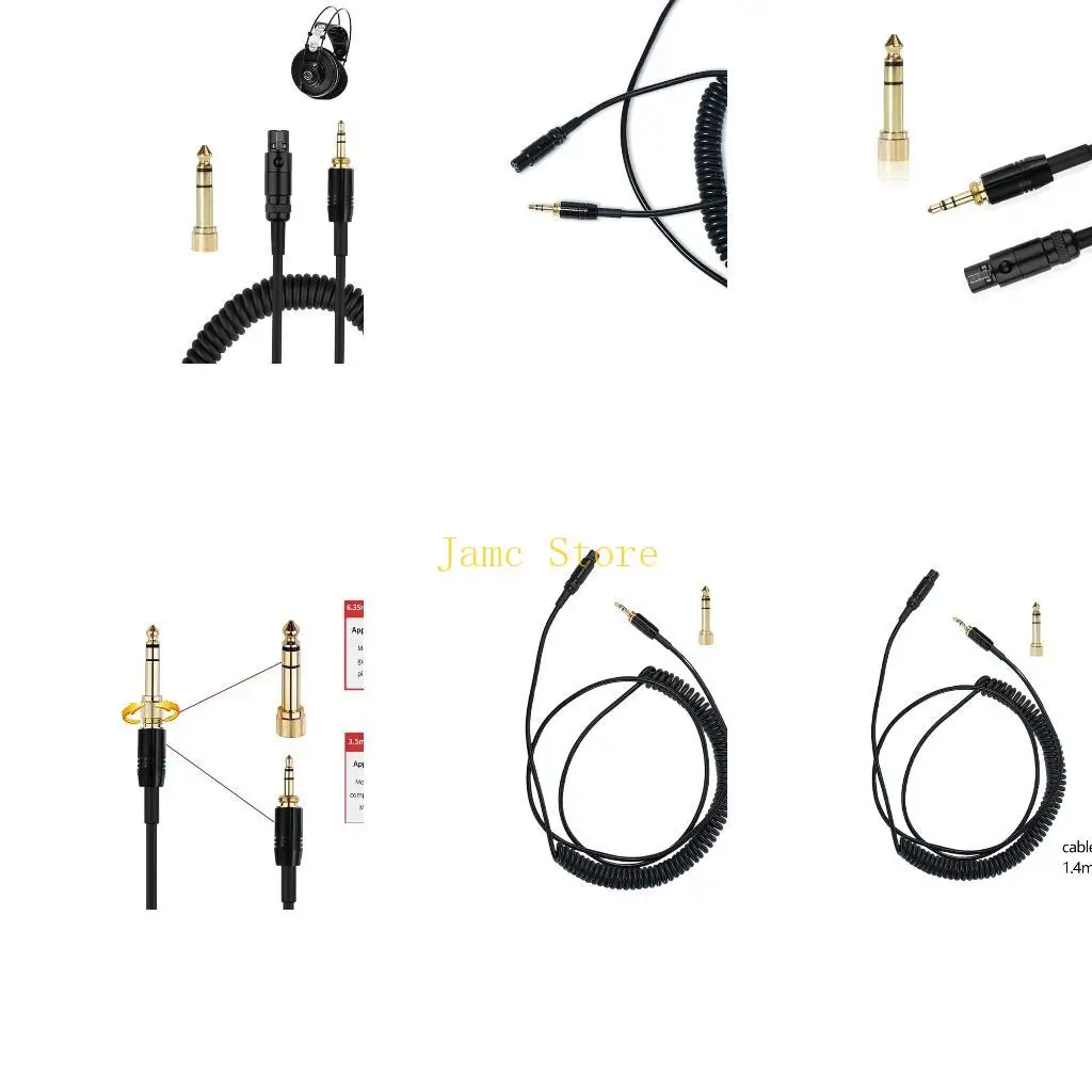 LX0B High Clear Headphone Cable For K702 K712 K245 K240 K241 Q701 Model 3.5mm Plugs