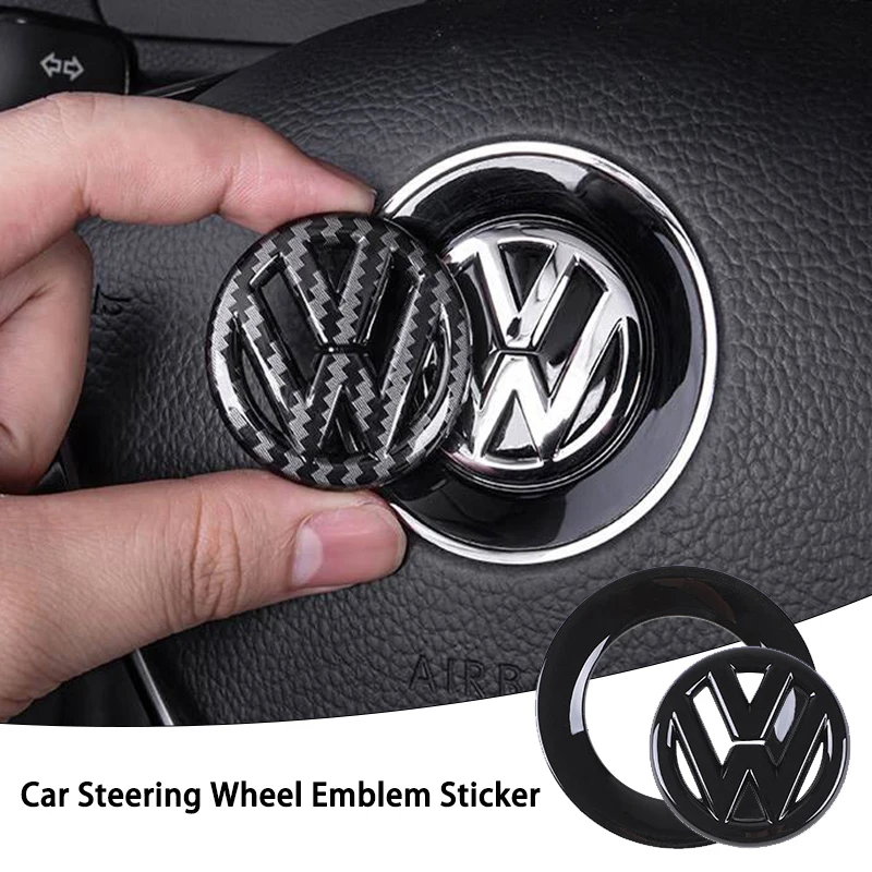 Car Steering Wheel Emblem Sticker Interior Accessories For Volkswagen GTI Polo Golf Passat Scirocco Beetle Tiguan Magotan