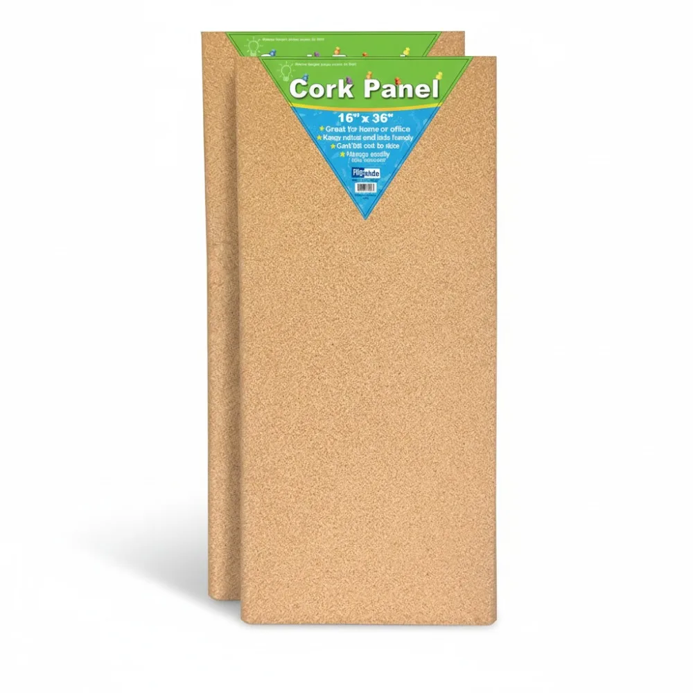 

Large Cork Board Panel 16x36 Inches, Pack of 2 - Self-Sealing Natural Cork for Home Office School Organization