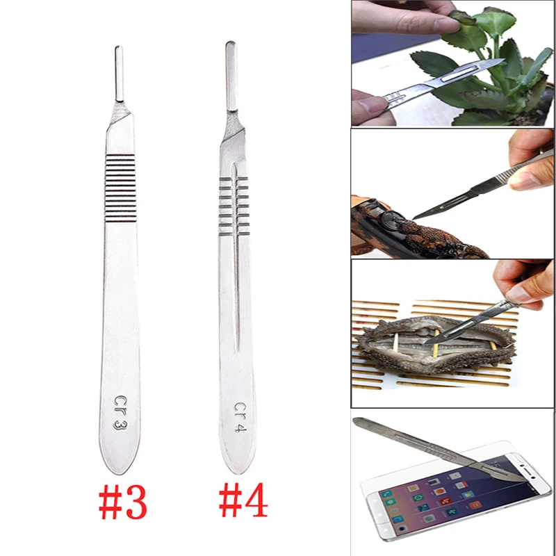 1/10Pcs Carbon Steel Knife Handle Blade Kit Carving Knife Repair Tools Set DIY Cutting PCB Repair Animal Scalpel Knife Hand Tool