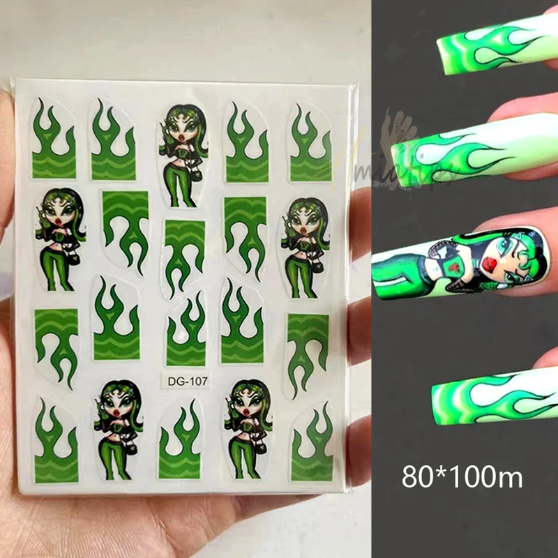 3D Nail Art Sticker Decals Doll Cartoon Self-adhesive Transfer Decal Sliders Tips Wrap Salon Manicure Decoration