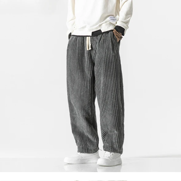 New Autumn Winter Men Corduroy Harajuku Pants Men Streetwear Harem Pants Fashion Thickened Sweatpants Women Warm Casual Trousers