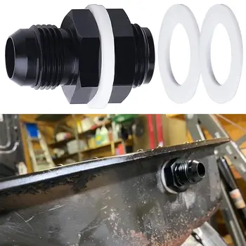 Aluminium-Brennstoffzellen-Schott verschraubung an6 an8 an10 Zubehör schwarzer Brennstoffzellen-Schott adapter anschluss