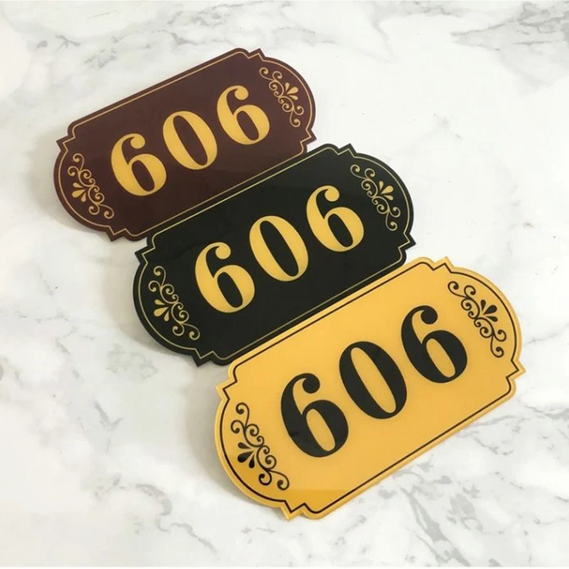 SXM-letreros de números de casa acrílicos cortados con láser, placas de puerta de escaparate de oficina, letrero de… — oferta en AliExpress