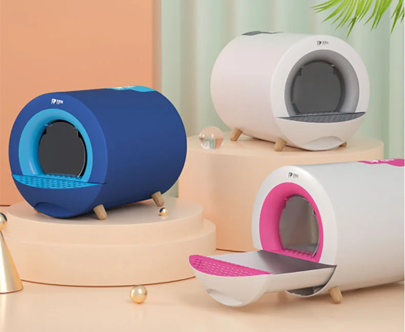 

Портативный ящик для кошачьего туалета с защитой от брызг, домашний семейный туннель, туалет для кошек, пластиковый домик для кошачьего туалета