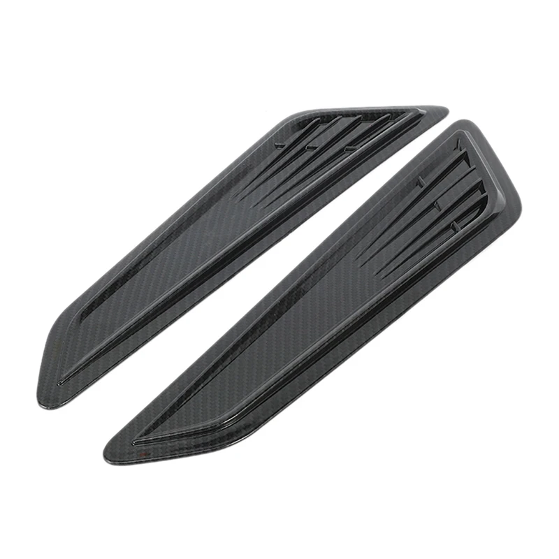 1 Pair SS Style Bonnet Hood Vent Scoop Covers For 2016-18 Chevrolet Camaro Hood Vent Scoop Covers Carbon Fiber Pattern