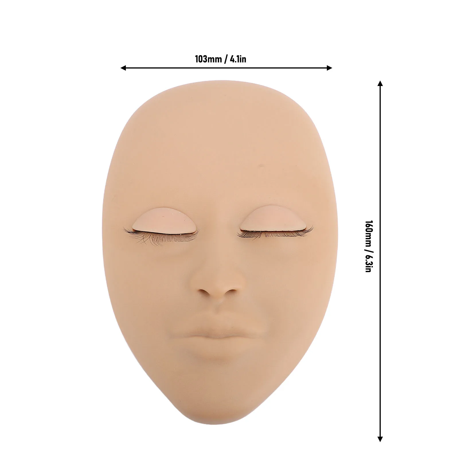 Cabeza de maniquí para extensión de pestañas, práctica de extensión de pestañas, cabeza de maniquí de silicona elástica, reutilizable, habilidad mejorada para maquillaje