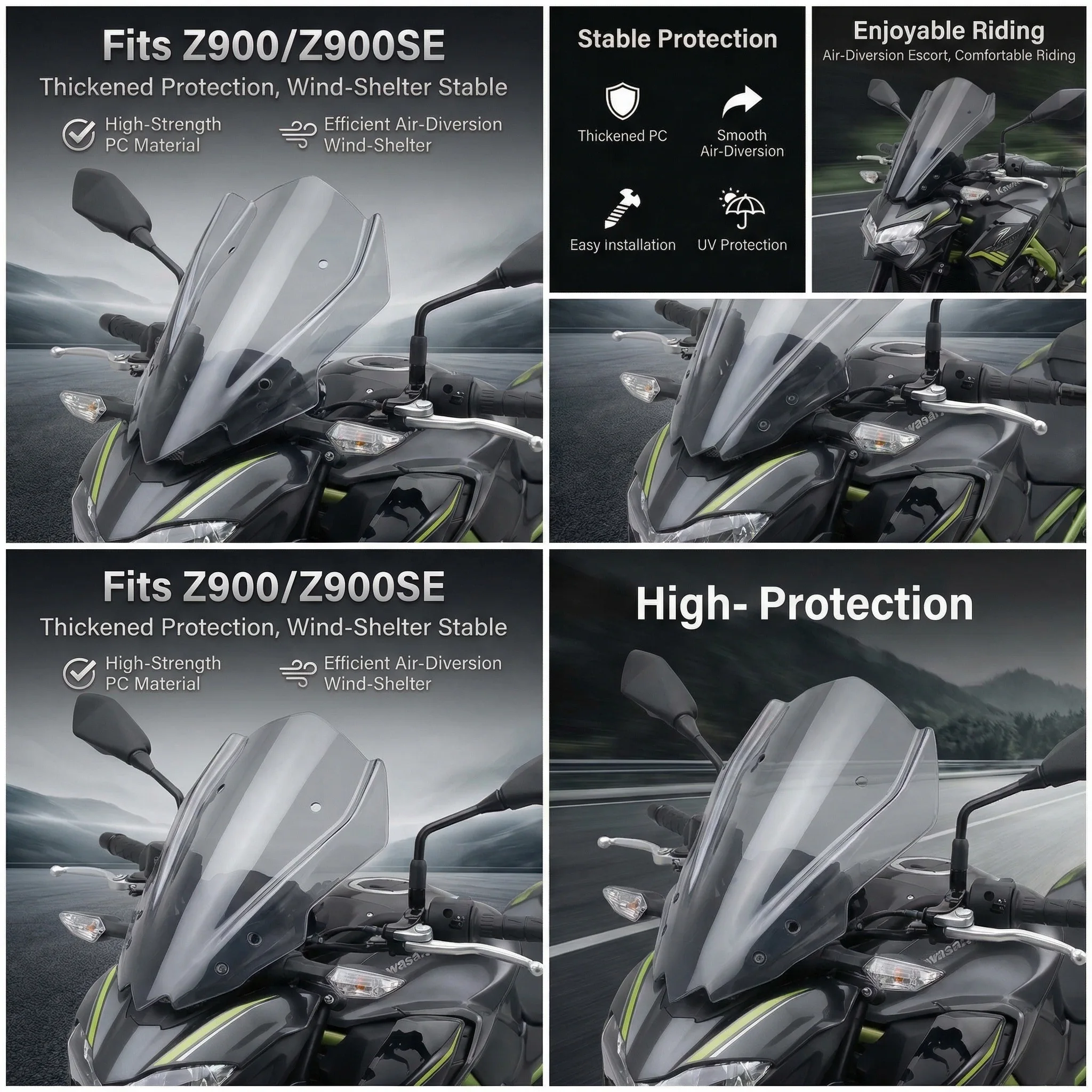 

Fits For KAWASAKI Z900 Z900SE 2025 2026 Z900 SE Motorcycle Accessories Sport Windshield Fairing Windscreen Wind Deflectors Visor