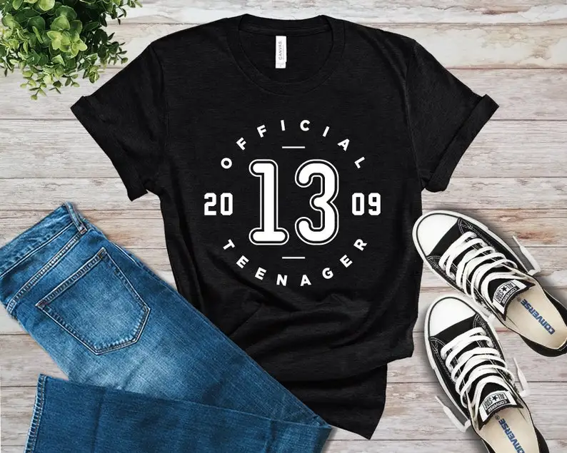 

13th Birthday T-Shirt Teenager Teenager Cute Birthday Her For Him Birthday Gift 2009 Birthday 100%cotton y2k Shirt Drop Shipping