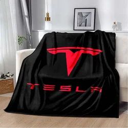 T-TESLA logo printed plush blanket fashion home sofa bed decoration children's gift portable gift car blanket