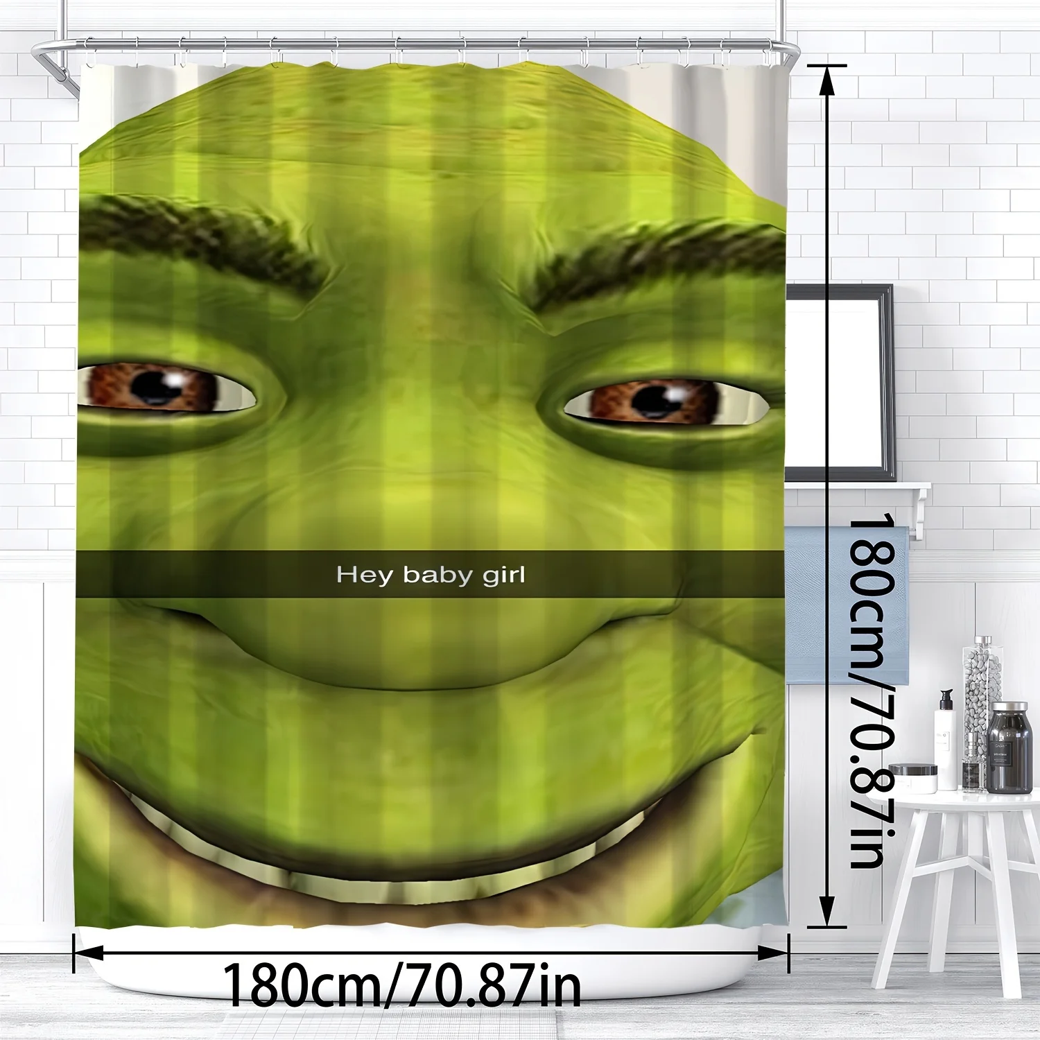 ستارة حمام قطعة واحدة - ضفدع أخضر مع تصميم نص "مرحبًا للفتيات الصغيرات" مقاوم للماء #5