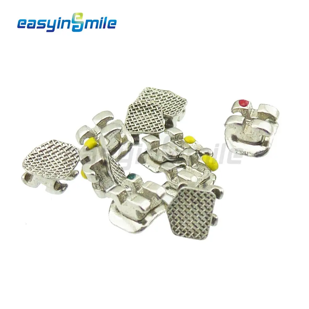 50Packs Easyinsmile Dental Orhto Material Metal Bracket Mini Braces Mesh Base Roth / MBT 345 022