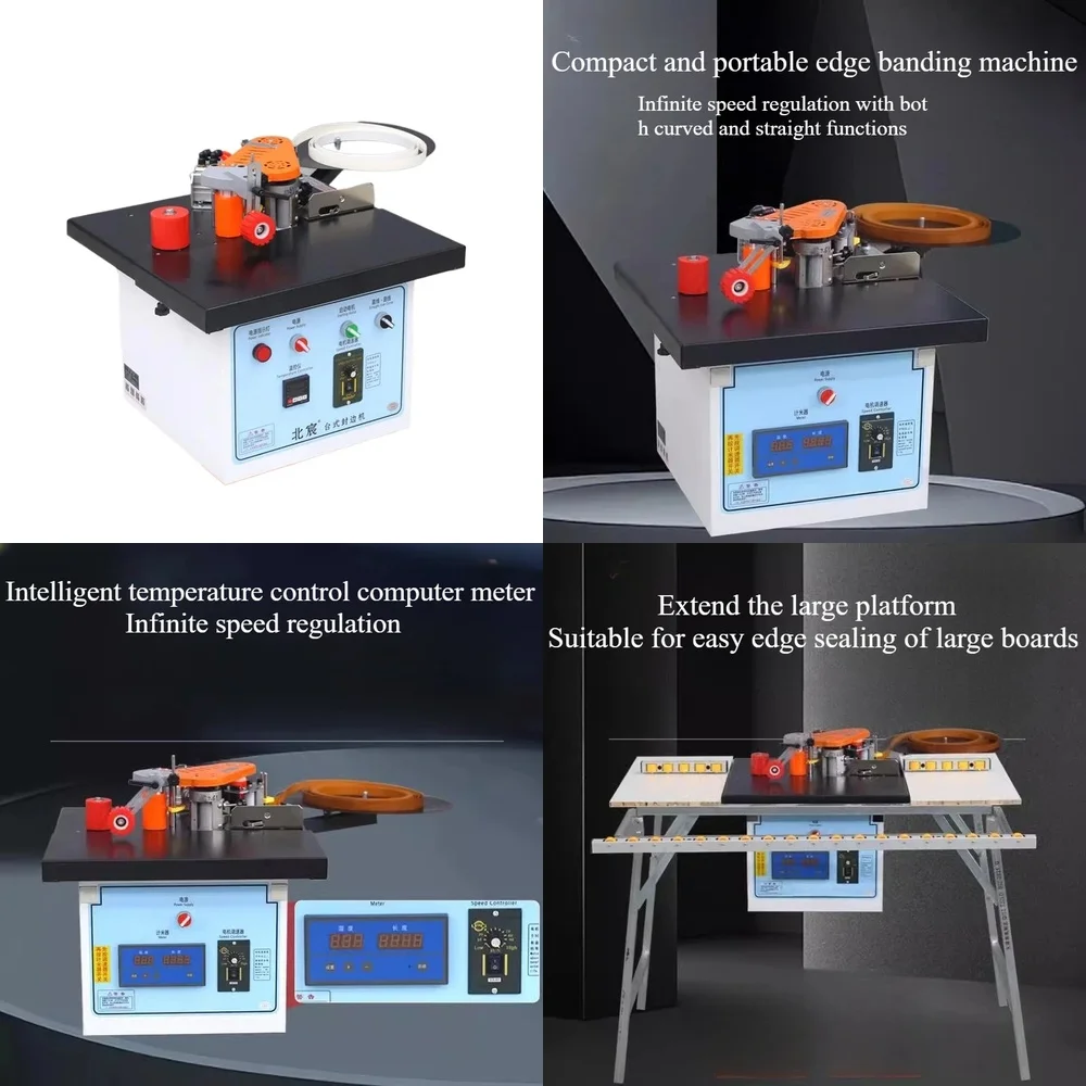 Automatic Edge Banding Machine for Woodworking for DIY Home Workshop for Cabinets Doors Furniture Decoration Electric Compact