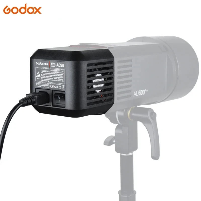 Godox AC26 Power Source AD600Pro AC power adapter 110V 220V Universal For Godox AD600Pro