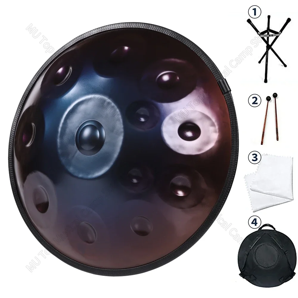 

440HZ Starry Sky Color Handpan Drum 9/10/12 Tone 22 inch Steel Tongue Drum Yoga Meditation Instrument Gift Professional Tambor