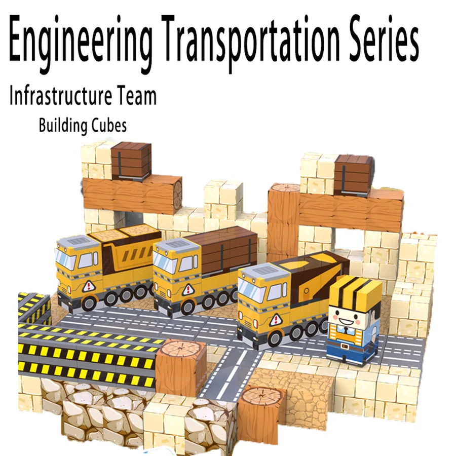 

Engineering and Transportation Series Magnetic Building Block Toys. Simple Building Block Toys, Children's Educational Toys.