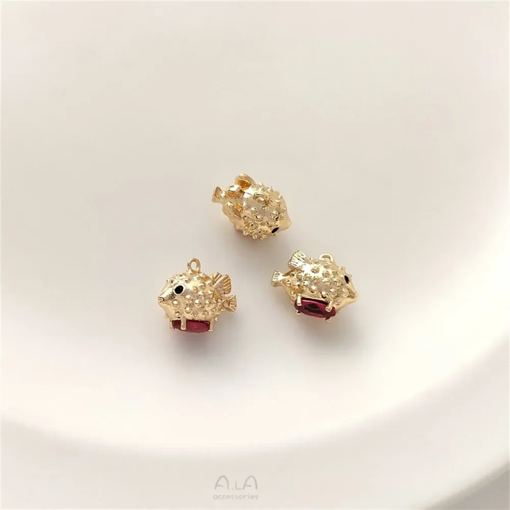 14k ouro incrustado zircônio animal pingente artesanal diy brincos pulseira colar charmesv pingente materiais artesanais k507