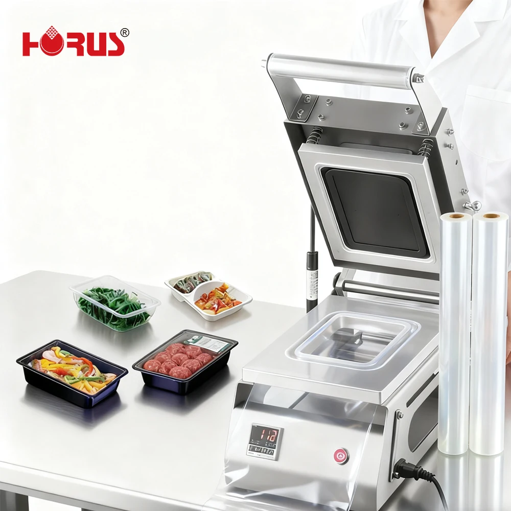 Horus Semi-Automatic Vacuum Sealing Plastic Film Packaging Machine For Boxes & Cases Food & Beverage Use Easy Operation