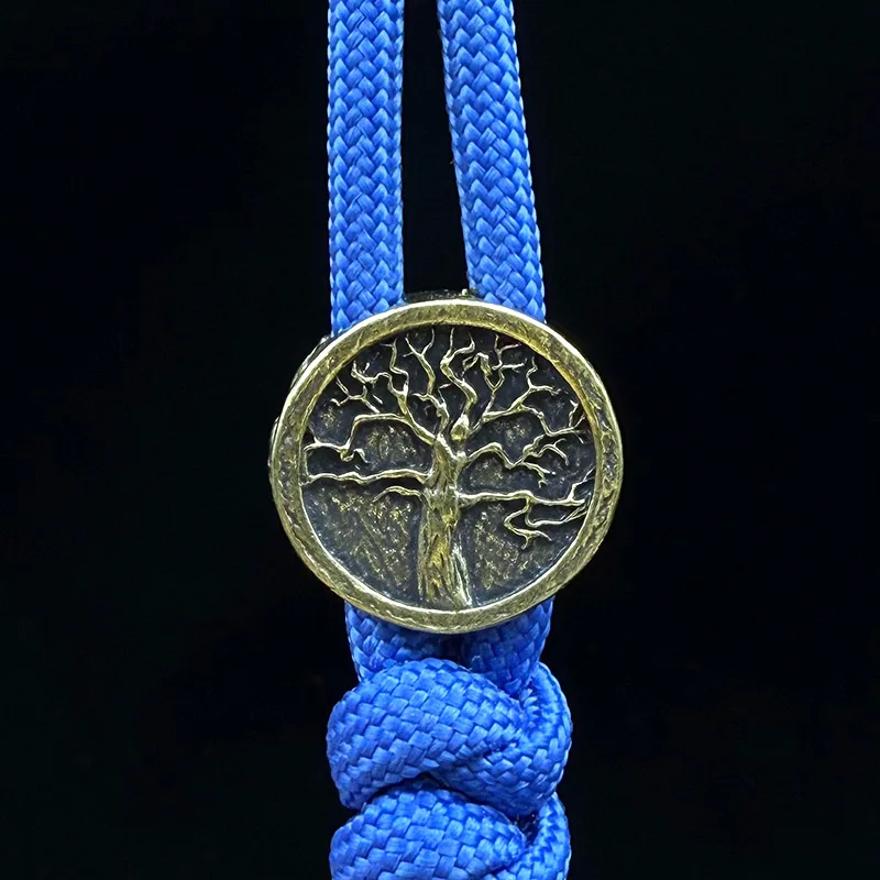Brass Dung Beetle Ankh Knife Beads Punk EDC Outdoor DIY Paracord Woven Lanyard Pendant Retro Umbrella Rope Bracelets Accessories