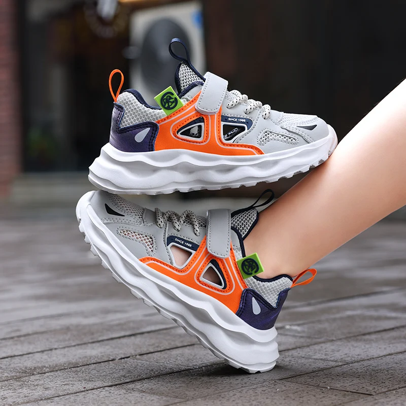 Chaussures décontractées pour enfants chaussures de course respirantes chaussures de marche antidérapantes chaussures légères à semelles souples pour enfants baskets en maille