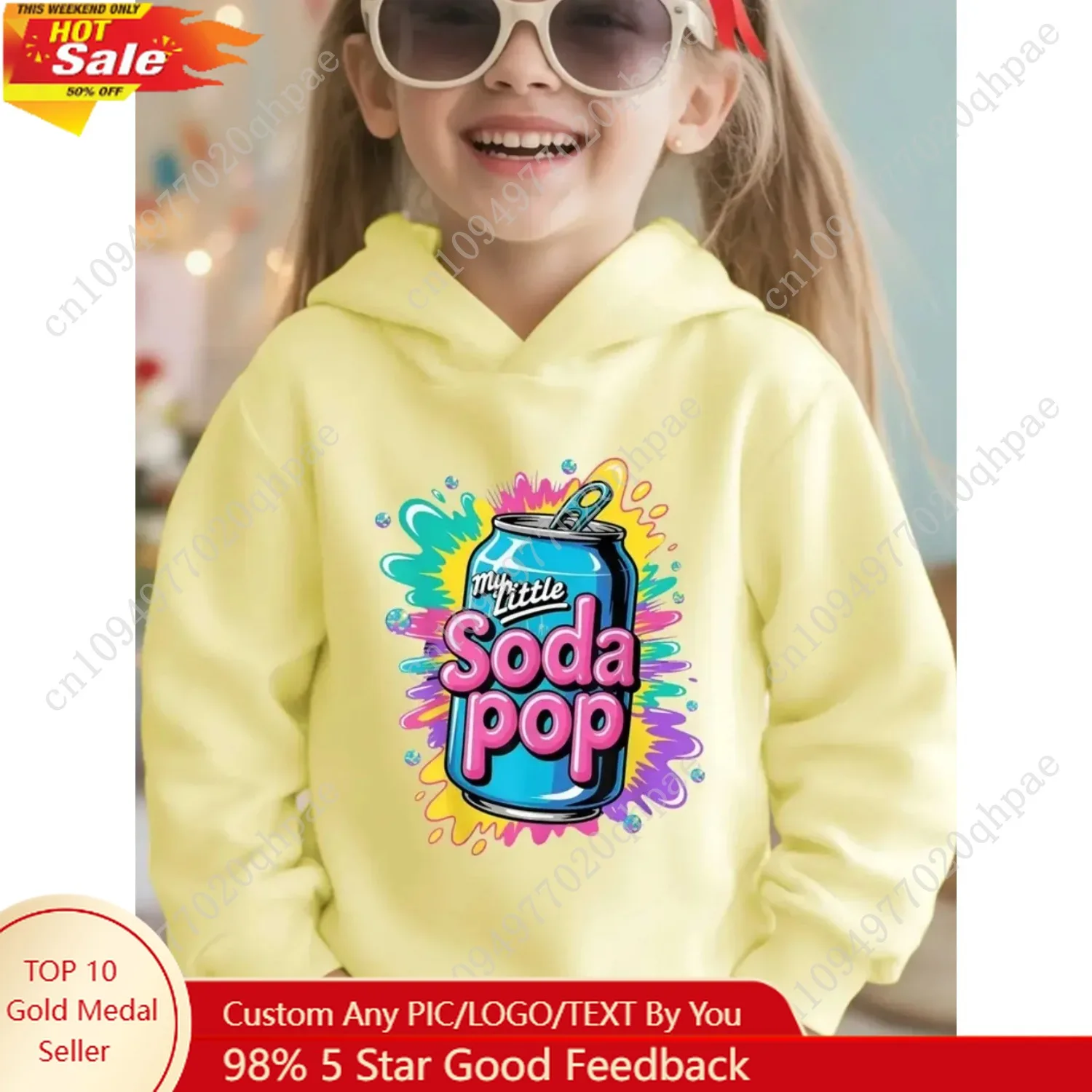 

My Little Soda Pop Hoodies for Kids K-Pop Music Korean Anime Sweatshirt Hip Hop Girl Clothes Gift Cute Saying Tees Children Top