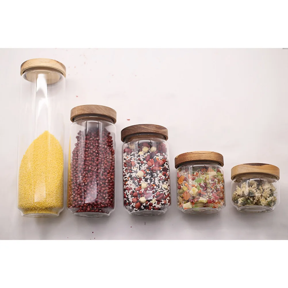 

1700Ml Glass Sealed Jar Transparent Borosilicate Storage Tank For Tea Coffee Beans Biscuits Spices Heat Resistant Microwave Safe
