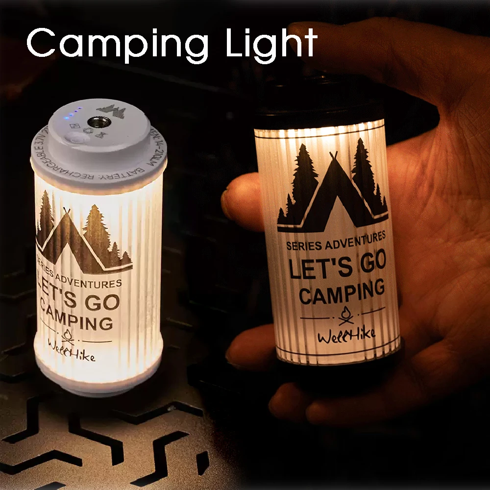 USB Rechargeable Camping lamp Powerful Lantern Powerful Mini LED Campling Light Outdoor Camping Supplies with 6xStickers