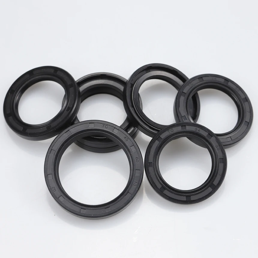 TC 25 26 27 28 30 31 ID Black NBR Rubber Grooved U Lips Spring Joint  Gasket Ring Sealing Rotating Shaft Dust Skeleton Oil Seal