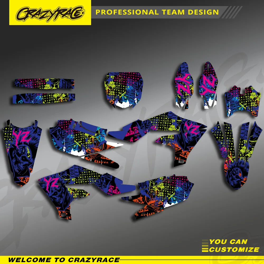 

Motorcycle Graphics Decal Sticker Kit For Yamaha YZ450F YZF450 2018- 2021 2022 YZ250F YZF250 2019- 2022 2023 Custom Gift