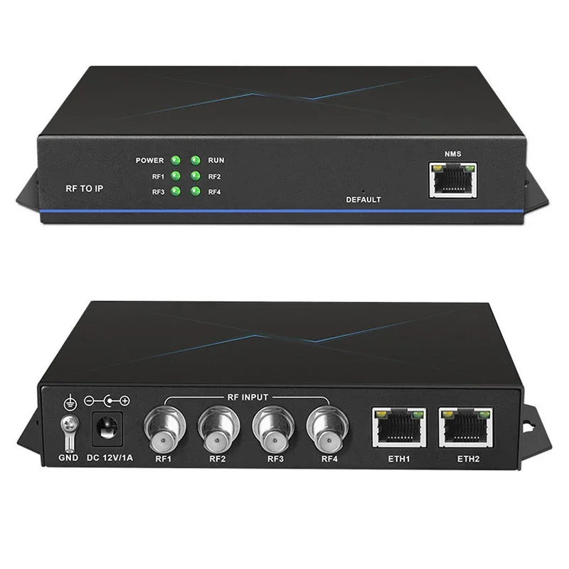 Portable CATV Cost-effetive 4 Channels DVBSS2 QAM ASTC ISDBT to IP Gateway DVBC to IP Converter FTA IRD