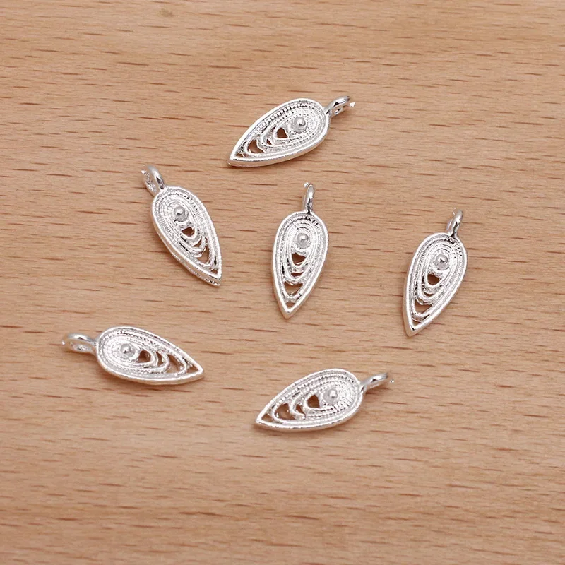 New 5*13.5mm 50pieces/bag Zinc Alloy Mini Multilayer Water Drop Charms Pendants for Girls Earrings Jewelry Accessories