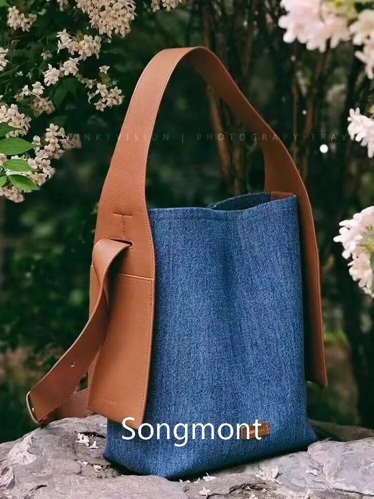 

Songmont Hanging Ear Tote Bag, Denim Shoulder Bag for Women Large & Medium Sizes, Versatile Commuter Purse