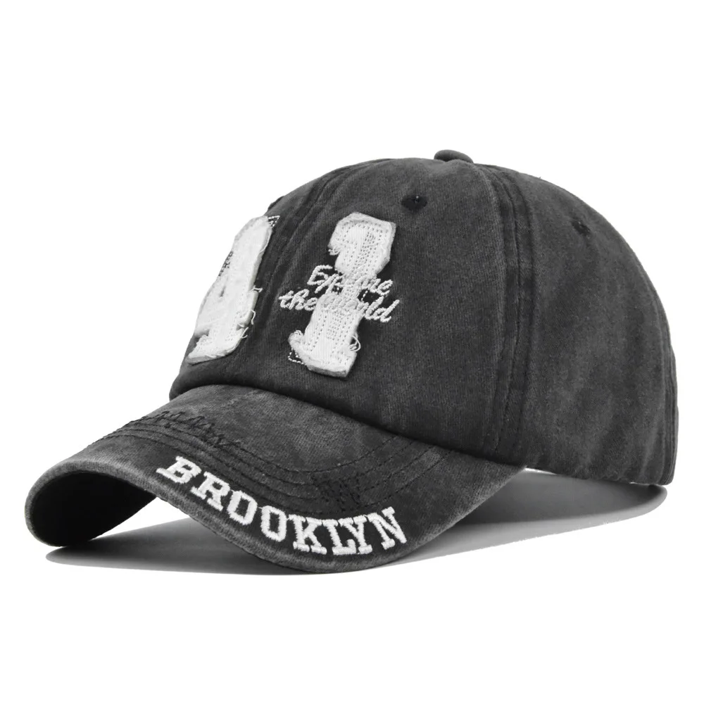 

Washed Cotton Golf Dad Hat 41 Baseball 3D Patch Embroidered Outdoor Headwear Washed Vintage Sun Hat