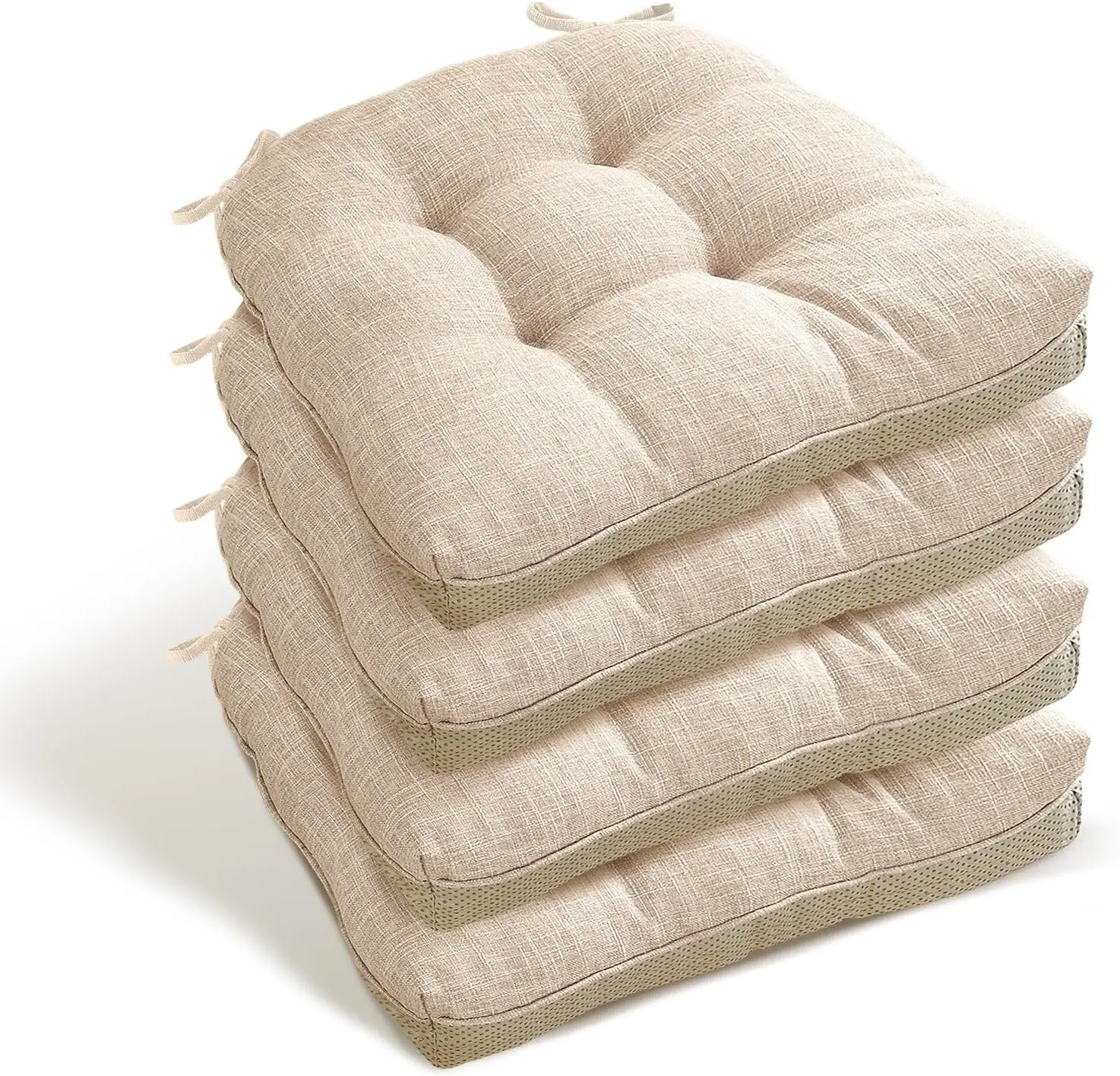 

Chair Cushions For Dining Chairs 4 Pack, Indoor Kitchen Seat Cushions U Shape Non-Slip Chair Pads With Ties For Dining Room,