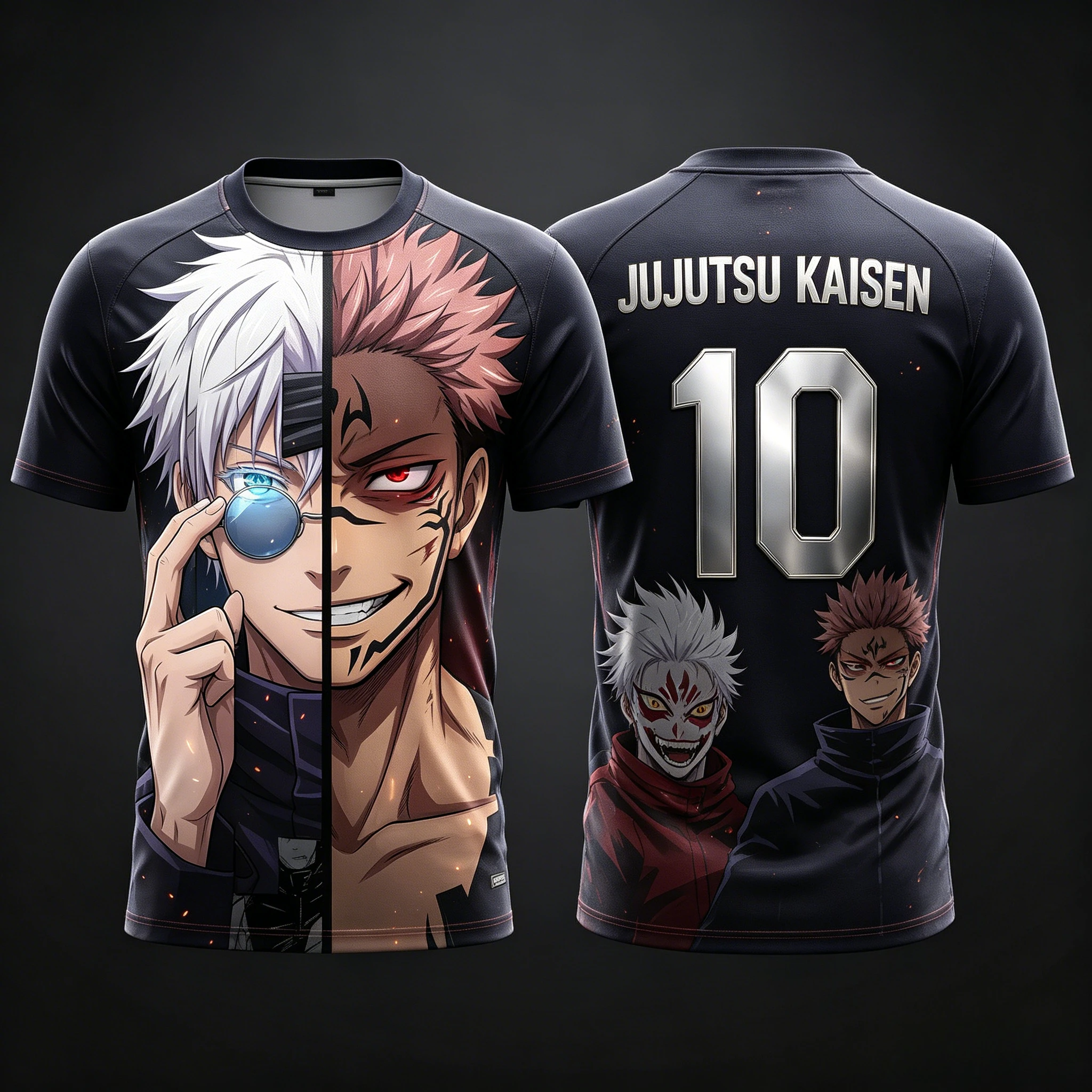 2026 Summer Jujutsu Kaisen Retro Cosplay T-shirt Men's 3D Printed Jiu Jitsu Short-sleeved Family Unisex Children's Sports Shirt
