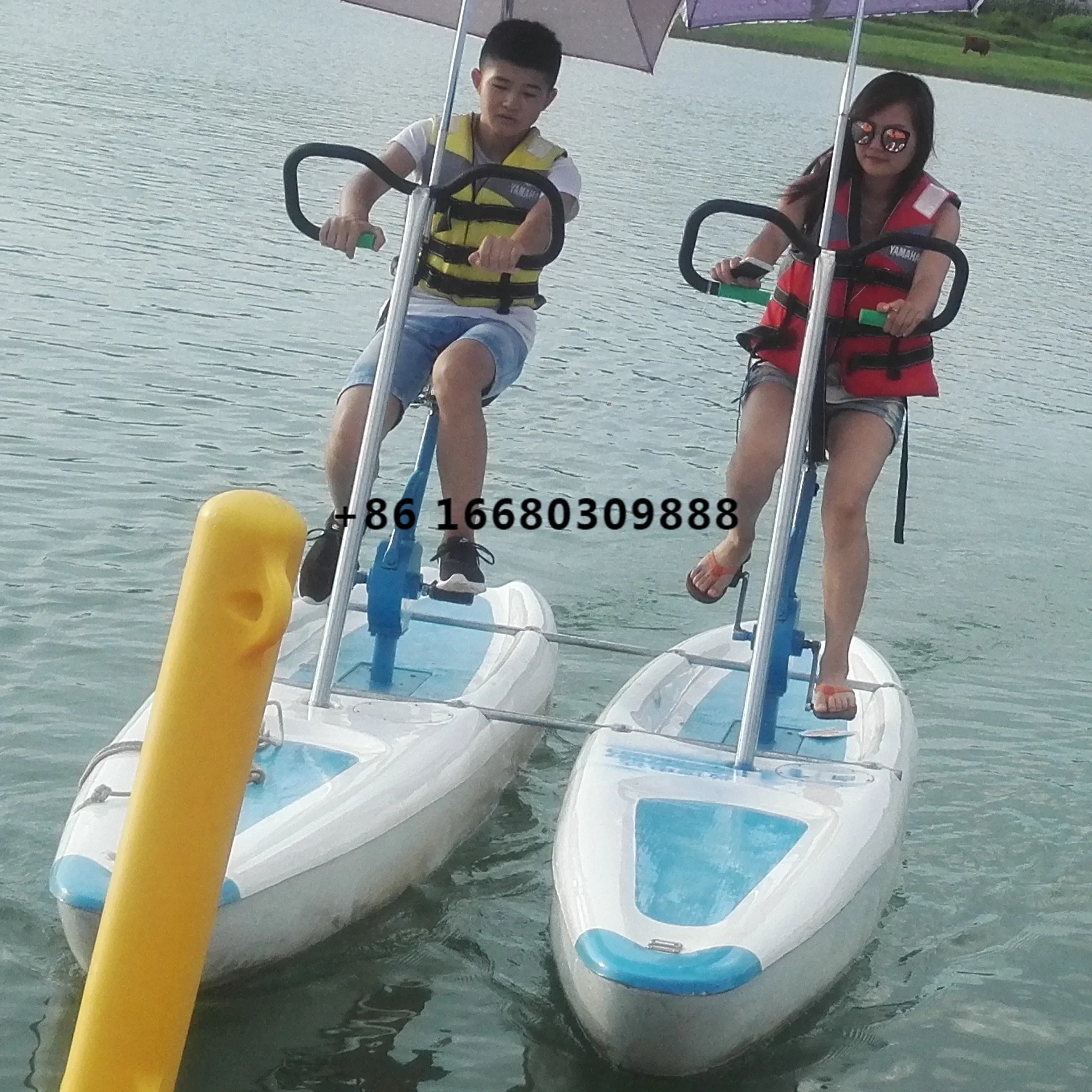 water Bike  Best sales quality of sport games with FRP materials Water bicycle for water park sports equipment