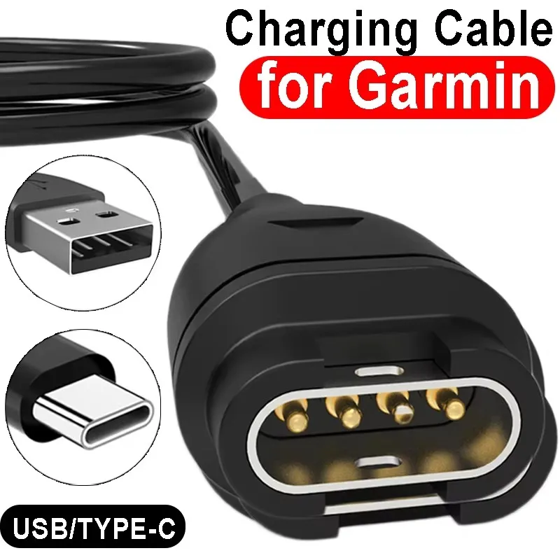 USB Type C Charging Cables for Garmin Fenix 8 7 5X 6S Pro Smartwatch Charger Wire Cord for Garmin Fenix Series Data Line