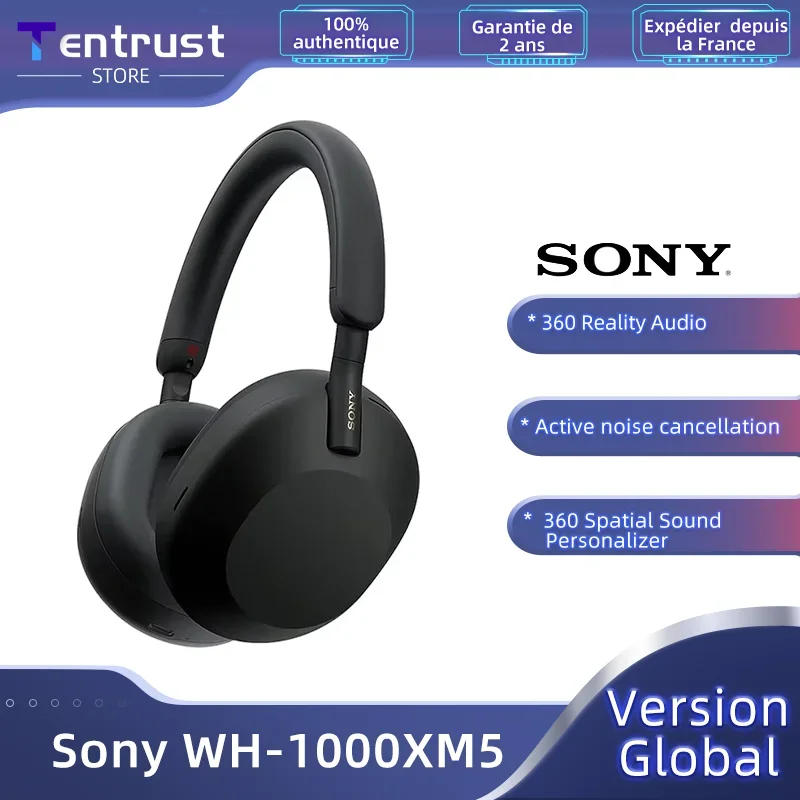 【Marchio+】Sony WH-1000XM5 Cuffie wireless con cancellazione del rumore Auricolare Bluetooth pieghevole Bassi Suono stereo Gioco Business