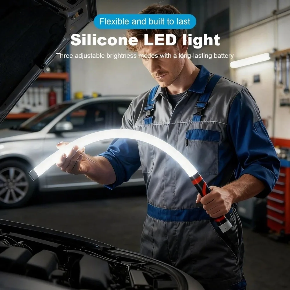 

27-дюймовый светодиодный фонарь-палка с высокой яркостью, 3 режима яркости, гибкий, с длительным сроком службы батареи, водонепроницаемый, для дома и работы