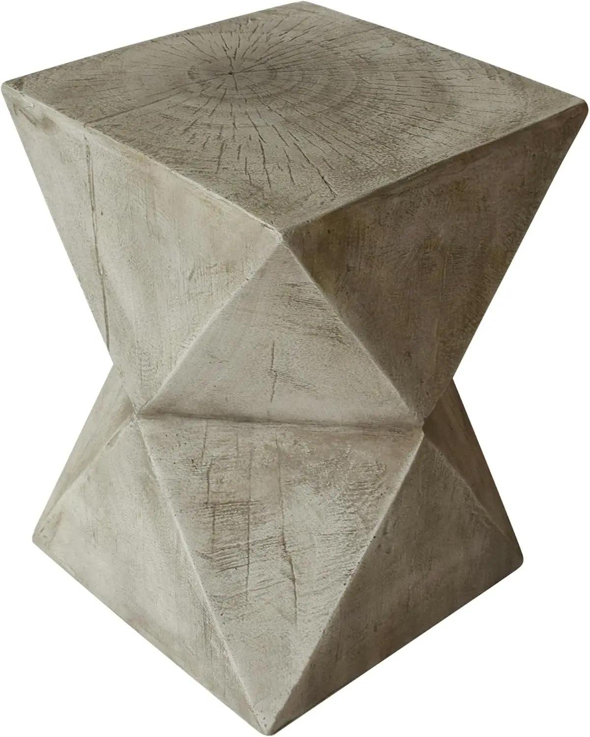 

Lightweight Concrete Side Table, Hourglass Design, Light Gray