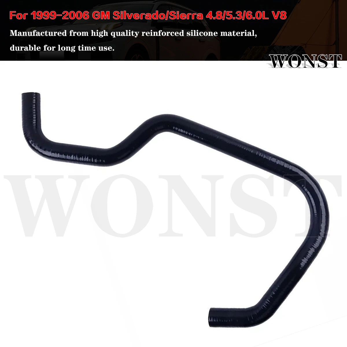 

2PCS Silicone Radiator Coolant Hose Kit For 1999-2006 GM Silverado/Sierra 1500/2500HD 4.8/5.3/6.0L V8